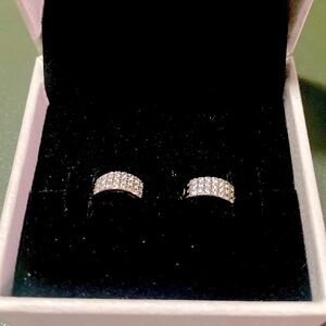Sterling‎ silver half hoop earrings